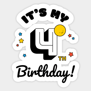 Four Year Old Birthday - Happy Birthday - Birthday Party Sticker